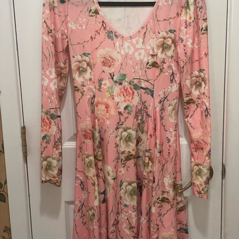 Cecico Pink Floral Long Sleeve Dress